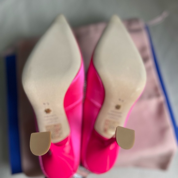 Stuart Weitzman XCRVE Satin Crystal 100 Mules - Picture 11 of 16